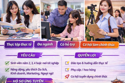 Tuyển Thực Tập Sinh 2026 Tại Huế | Du Lịch – Marketing – Kinh Doanh | MIENTRUNG TOURISM